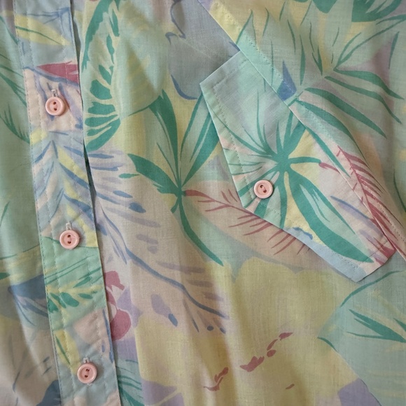 Stunning Vintage 80s pastel tropical shirt dress 💐 - Picture 12 of 13